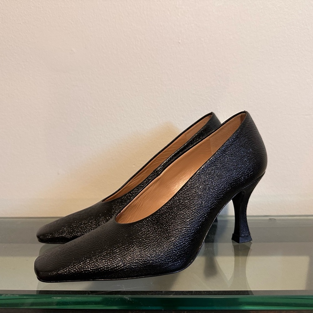 Uterque Black Leather Shoes Pumps
